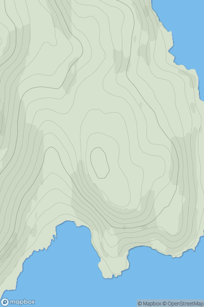 Thumbnail image for Maol Buidhe [Jura, Scarba and Colonsay] showing contour plot for surrounding peak